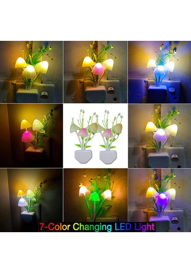 Ruicoo Renk Değiştiren Led Gece Lambası - Otomatik Açma/kapama, 0.6w Enerji Tasarruflu Dekoratif Işık Çok Renkli