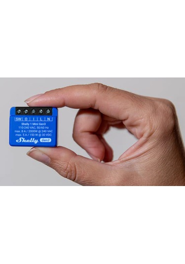 Shelly 1 Mini Gen3 1 Kanallı Akıllı Ev Anahtarı Wifi Kuru Kontak