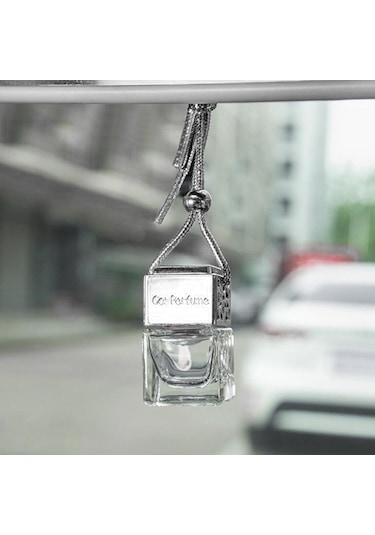 Suntek Boş Araba Difüzör Kolye Parfüm Şişesi Oto Gümüş