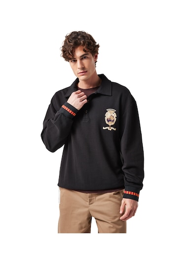 Gsstore X Midground Polo Sweatshirt E251206 Siyah