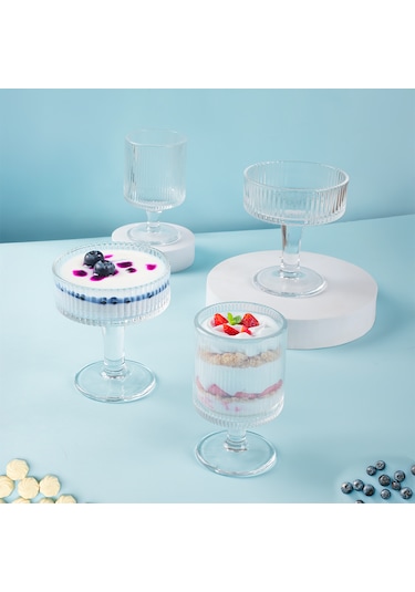 Porsima 4 Lü Ayaklı Dondurma Magnolia Kasesi Sunum Kase Seti