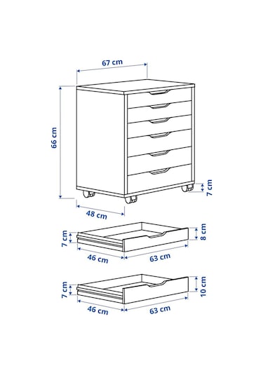 Keson, Çalışma Dolabı 67x66 Cm, Venge Renk Tekerlekli Ofis Dolabı