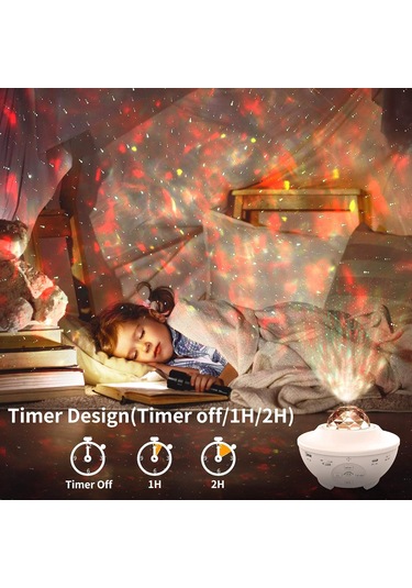 Bukrem Store Galaxy Uyumlu Star Projektör Hoparlör Rgb Lazer & Nebula Işık + Bluetooth 5.0 + Usb / Timer / Uzaktan Kumanda