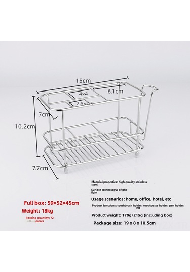 Yaozixa Stainless Steel Bathroom Organizer: No-drill Electric Toothbrush Holder With 5 Compartments And Cup Stand - Space-saving Storage Solution Diğer