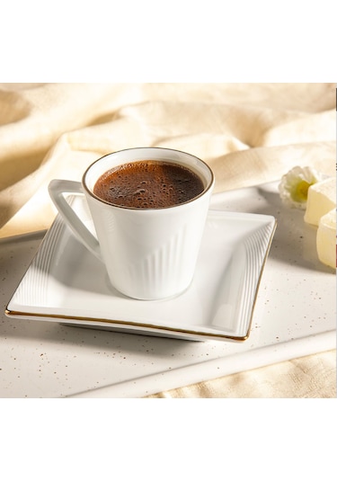 Nehir Begonvil Porselen Kahve Fincan Takımı 12 Parça