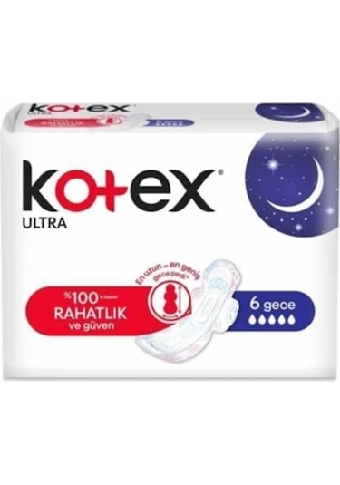 Kotex Ultra Gece Ped 6 Adet