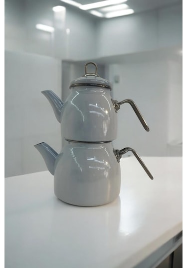 Emaye Çaydanlık Takımı Turkuaz