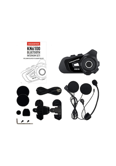 Knmaster KN6100 PRO Motosiklet Kask İnterkom Bluetooth Intercom Kulaklık Seti
