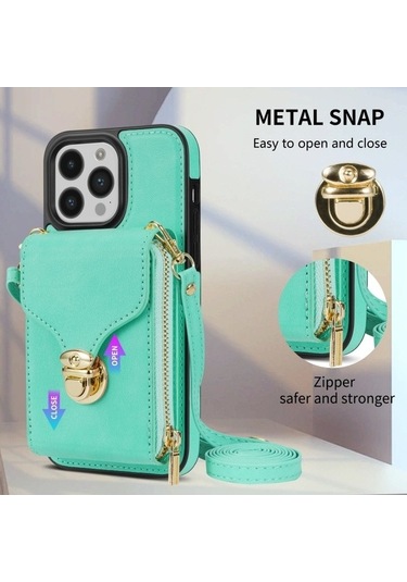 Bloomnest Cbtx İphone Uyumlu 14 Pro Fermuar Donanım Kartı Cüzdan Kılıfı Diğer