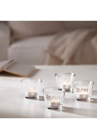 Tealight Mumluk, Cam, Gıda Servisi İçin Kullanılabilir Acı Kahverengi