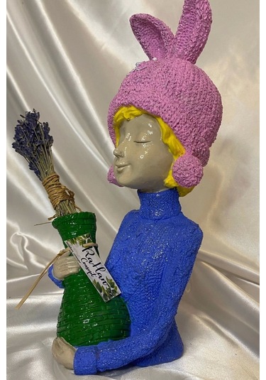 Poli Çiçek Tutatn Kadın Biblo El İşi Hand Made