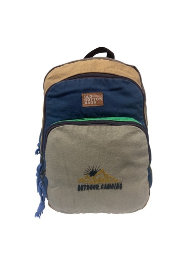 Kaliteli Siyah Vintage Salaş Baskılı Disayn Günlük Gezi Okul Sırt Çantası Revilla Bag 28x38cm Gri