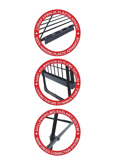 Devecioğlu Harbinger Mm840 Anka Çamaşır Kurutma Askısı Ekstra Uzun, Ekstra Geniş Gri