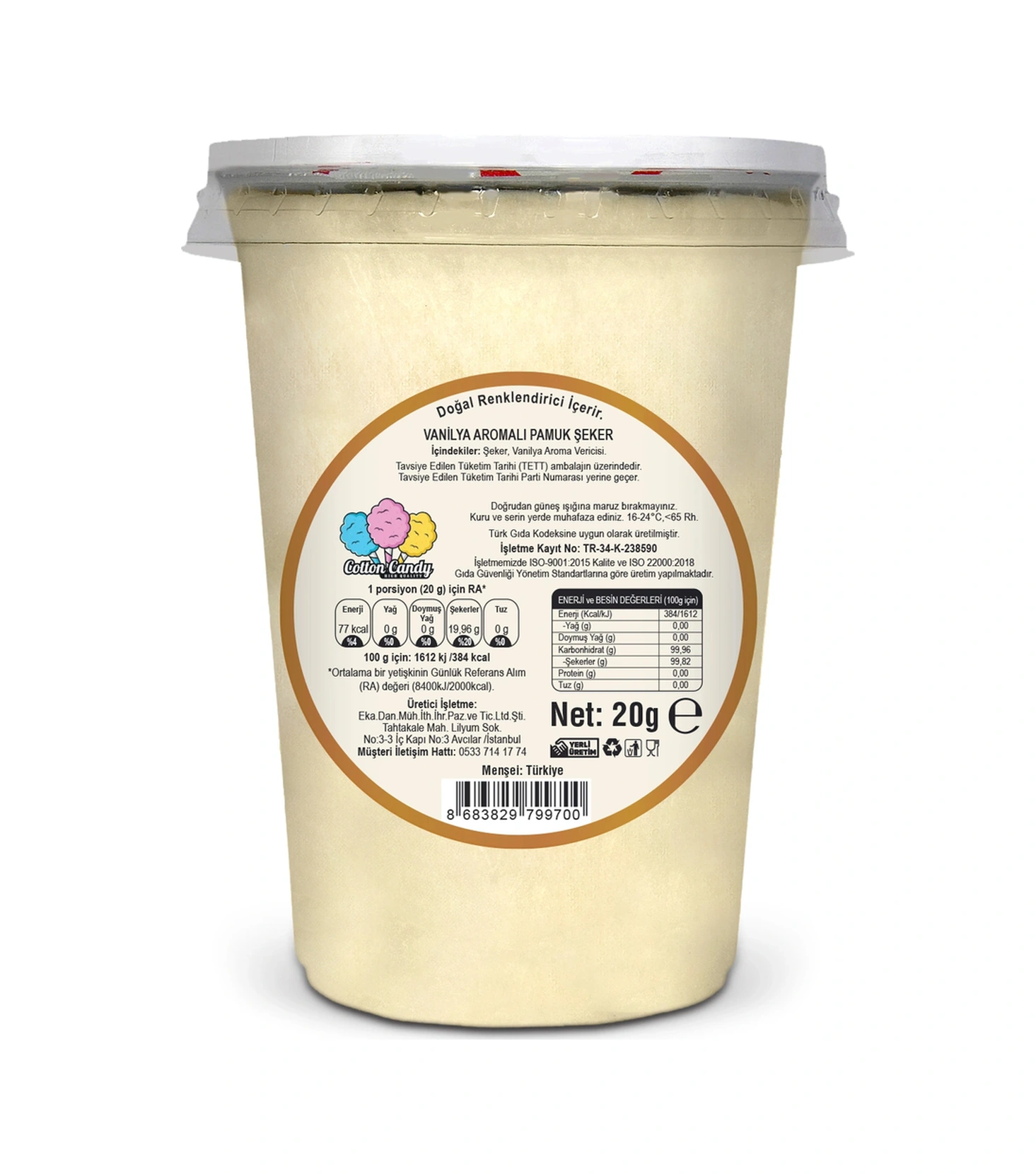 Vanilya Aromalı Gurme Pamuk Şeker