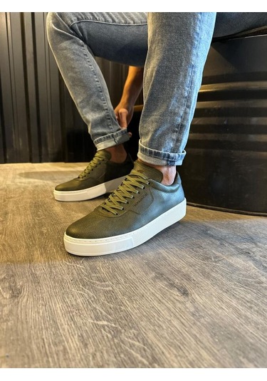 Pabucmarketi Günlük Erkek Ayakkabı Haki Yeşil Yeşil