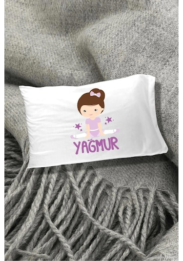Lila Balerin Pamuklu 30x45 cm Yastık Kılıfı