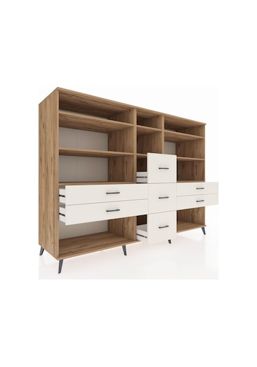 Kronos Dolap 8 Raflı 7 Çekmeceli 220x59x163 Çam-çam/aytaşı Çam-çam/aytaşı