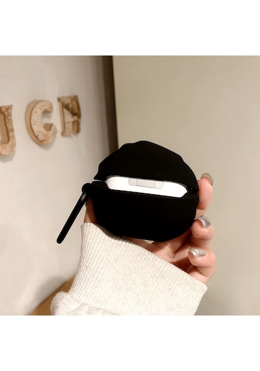 Samsung Galaxy Buds 3 / Galaxy Buds 3 Pro Uyumlu Figürlü Askılı Kılıf Siyah