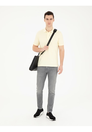 Pierre Cardin Erkek Limon Tişört Basic 50280754-Vr035 Sarı