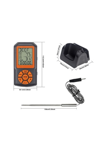 Sones Ts-k35 Dijital Mutfak Yemek Pişirme Barbekü Kablosuz Su Geçirmez Termometre