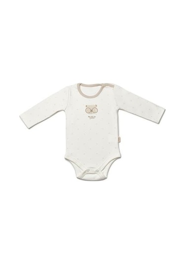 Bebek 3'lü Uzun Kollu Body %100 Organic Pamuk, Yenidoğan Serisi -csy8124 Ekru