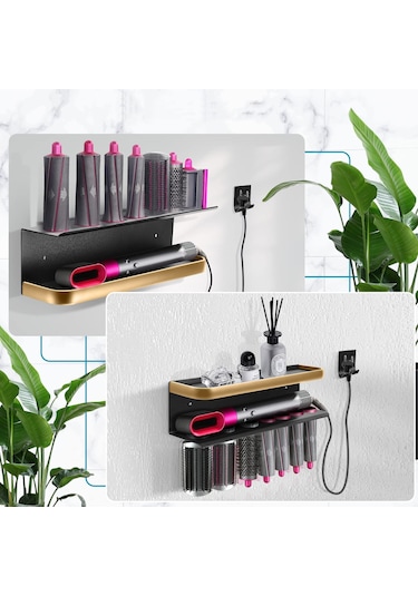 Airwrap Duvara Monte Raf Depolama Rafı İçin, Renk: A Tipi Siyah Altın Diğer