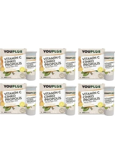 Youplus Vitamin C Çinko Propolis 20 Efervesan Tablet x 6 Adet
