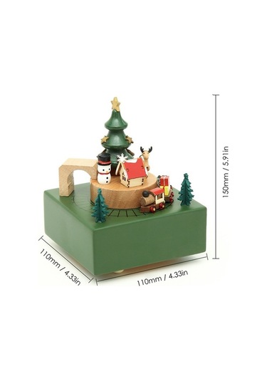 Novahub Noel Trenli Mekanik Müzik Kutusu - Kurmalı Hareketli Dekoratif Hediye, Küçük