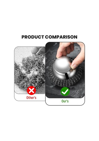 Shineyee 2 Adet Paslanmaz Çelik Çöpeli, Artık Yemeksilik Ve Tencere Temizliği İçin Kullandıkça Kayıp Olmayan, Kaliteli Leke Kaldıran Temizlik Aleti Gümüş