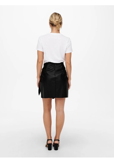 Only Onlolivia Faux Deri Kadın Mini Etek 15237194 Siyah