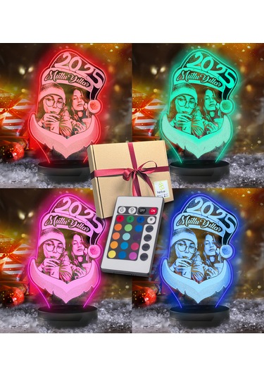 Yılbaşı Hediyesi Noel Baba İçerisinde Kişiye Özel Resimli 3d Led