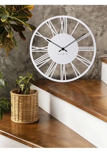 Rubın Duvar Saati Dekoratif Sessiz 35cm 461997258 Beyaz
