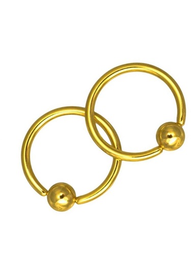 Homyl 1 Çift Paslanmaz Çelik Burun Tragus Dudak Tutucu Boncuklu Altın