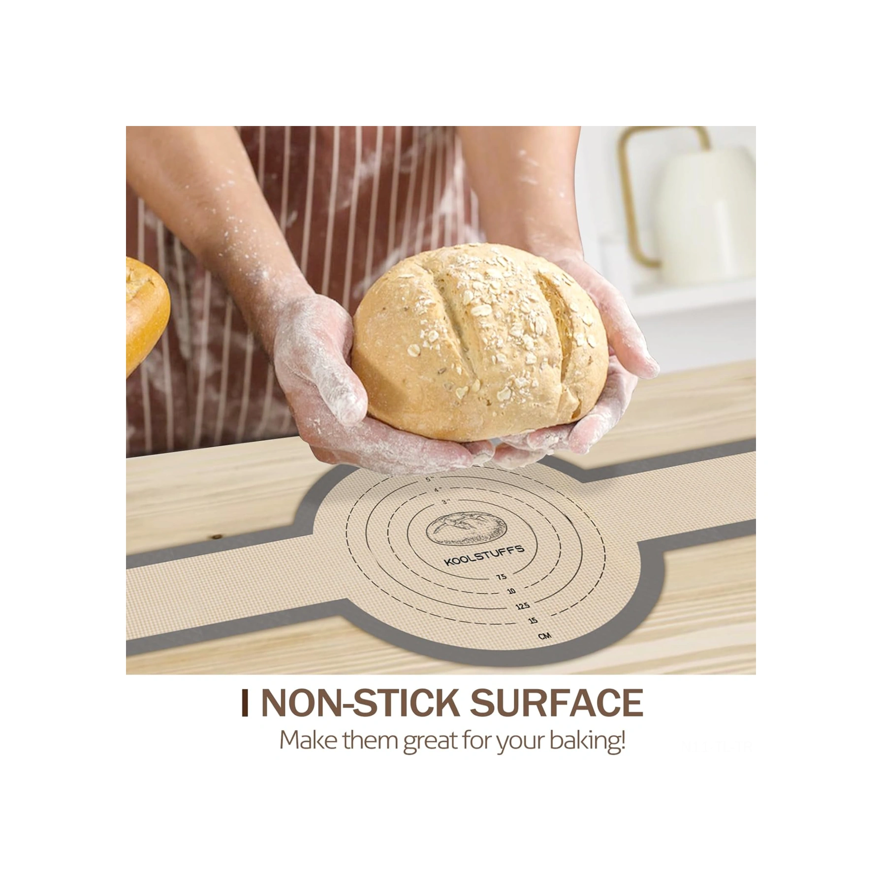 Hombey Gıda Grubu Silikon Fırın Matları, Uzun Kollü, Yeniden Kullanılabilir, Hamur Taşıma, Lezzetli Ekmek Pişirme İçin Gri