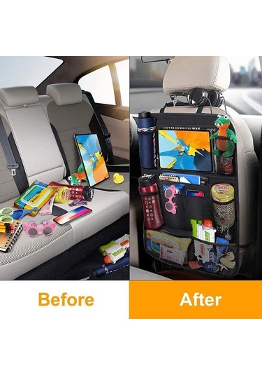 jmsstore 1 Paket Çok Cepli Araba Depolama Arka Koltuk Organizatör Tutucu Su Geçirmez Seyahat Çantası