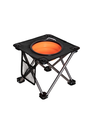 Kingcamp Pets Portatif Yükseltilmiş Köpek Mama Ve Su Kabı Siyah