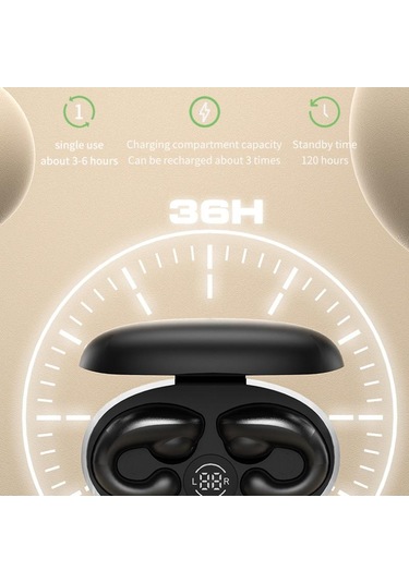 Yeni Kablosuz Kulak Klipsi Tipi Kemik İletimli Kulaksız Bluetooth Kulaklığa Girmiyor