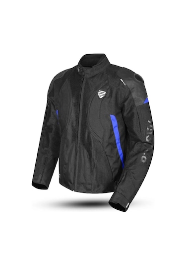 Motosiklet Montu Full Korumalı Titanyum 4 Mevsim Maxdura Hörgüçlü Model Mont Blue