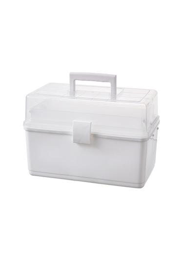 Xindoker Büyük Kapasiteli Ev Tipi多层 Tıbbi Kutusu, Taşınabilir Plastik İlaç Saklama Kutusu, Beyaz Büyük Boy, Kol Çantası İle Beyaz