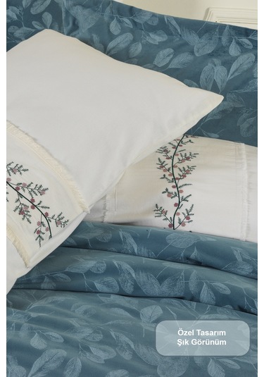 Elart Stella Comfort Uyku Seti Yatak Örtüsü Çift Kişilik 3 Parça 220x240 Cm Mavi Mavi