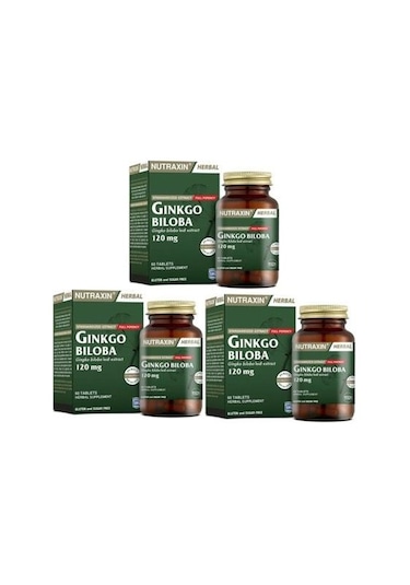 Nutraxin Ginkgo Biloba 60 Tablet 3 Adet
