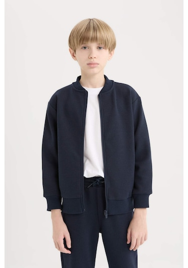 DeFacto Erkek Çocuk Kolej Yaka Fermuarlı Bomber Hırka D2803A825SPNV253