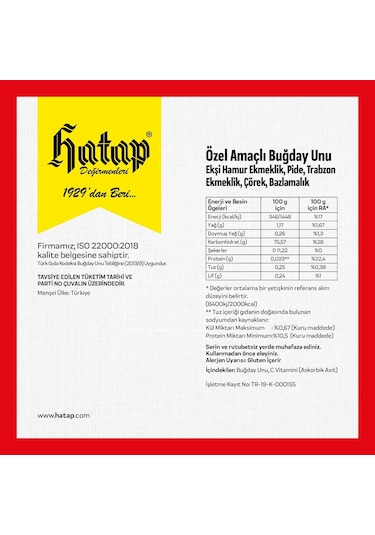 Hatap Ekmeklik Un 10 KG