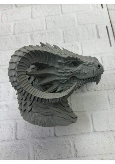 Dekoratif Ejderha Heykeli Özel Tasarım Mitolojik Figür 22x17 Cm