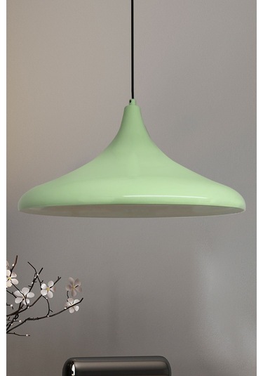 45 Cm Çaplı Champion Xl Mint Yeşili Avize Tekli Sarkıt Lamba Cafe Salon Genç Odası Avizeleri Mint Yeşili