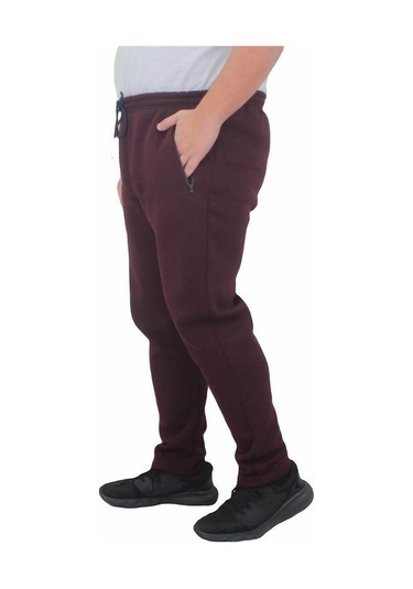 Starbattal Büyük Beden Fermuarlı Eşofman Altı 3Ip 11517 Murdum-Mürdüm