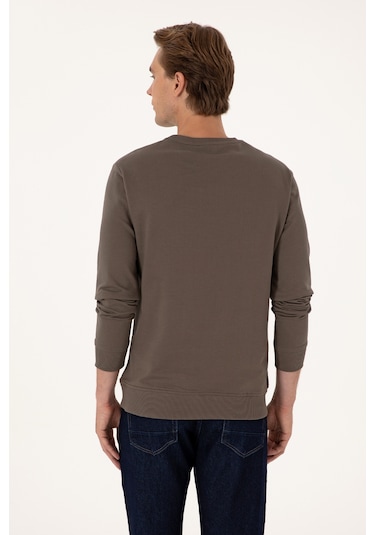 U.S. Polo Assn. Erkek Regular Fit Bisiklet Yaka Vizon İnce Basic Sweatshirt 50313743-VR052 U.S. Polo Assn. Erkek Regular Fit Bisiklet Yaka Vizon İnce Basic Sweatshirt 50313743-VR052