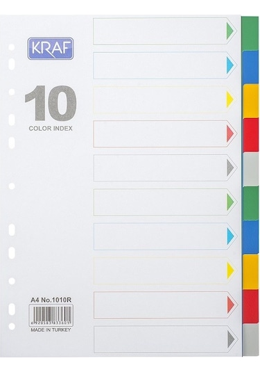 Kraf Seperatör Dosya Ayracı 10 Renk 1010r - A4