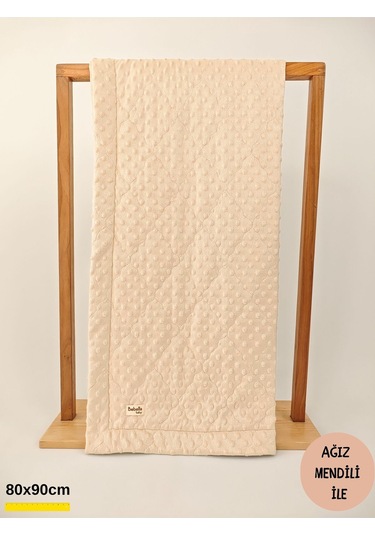 Kapitone Nohut Bebek Kundak Battaniyesi Çift Taraflı / Mevsimlik / Yenidoğan / Hastaane Çıkışı Bej