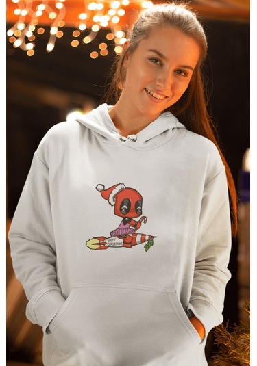 Deadpool Yeni Yıl Kapşonlu Sweatshirt 001